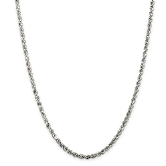 3mm Sterling Silver Solid Rope Chain Necklace, 22 Inch
